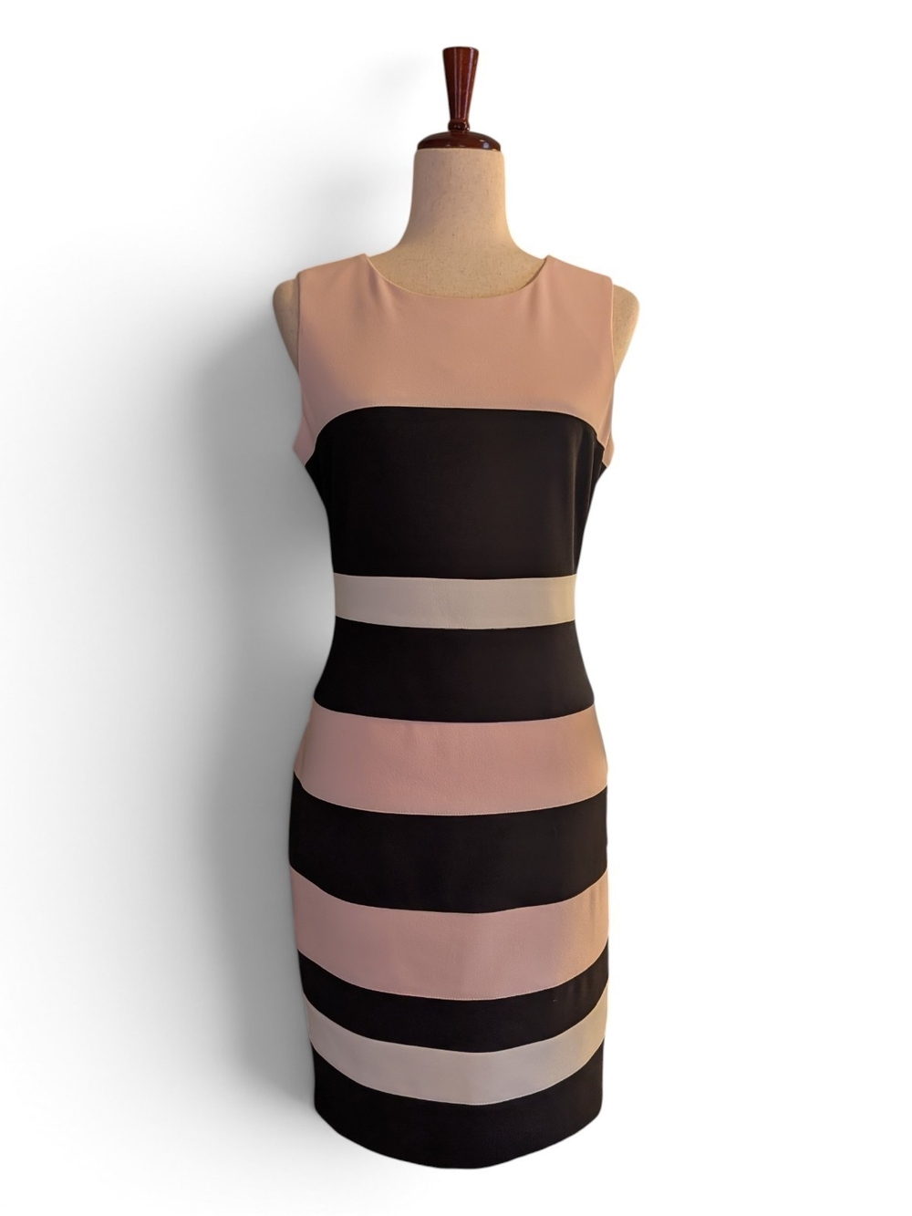 Tommy Hilfiger Pink and Black Striped Sheath Dress